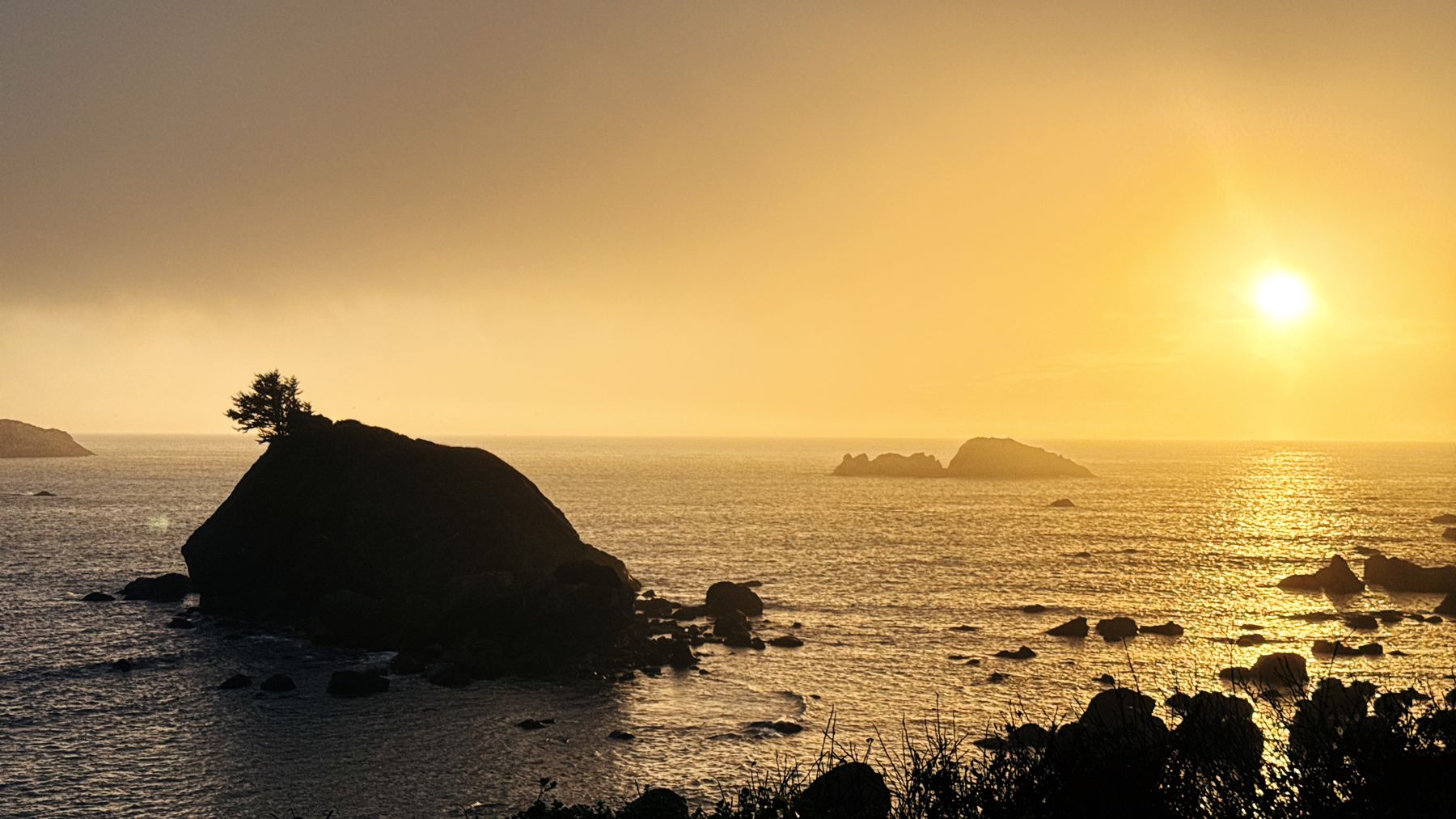 Sea stack at sunset